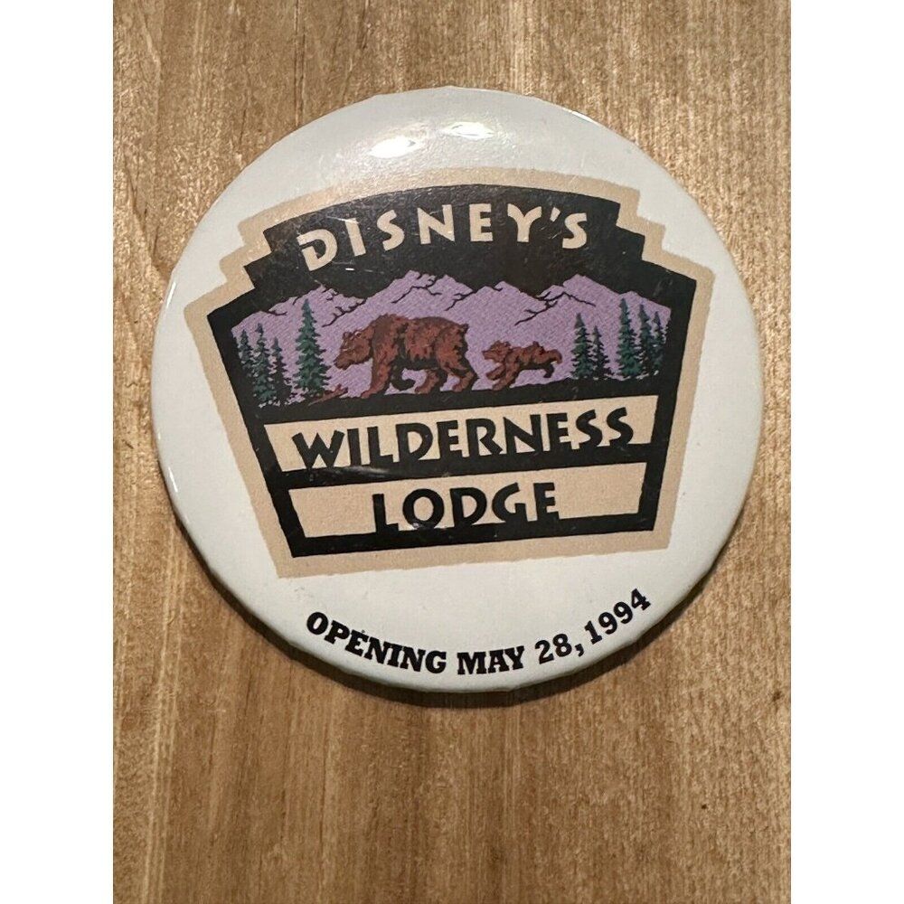 Vintage 90s Walt Disney World Wilderness Lodge Opening Day 1994 Button Pin